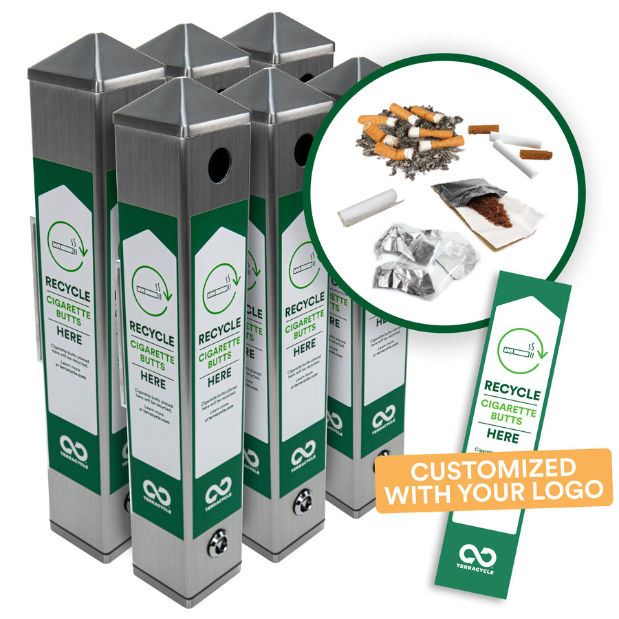 Cigarette Receptacles (6-Pack with Customized Stickers)